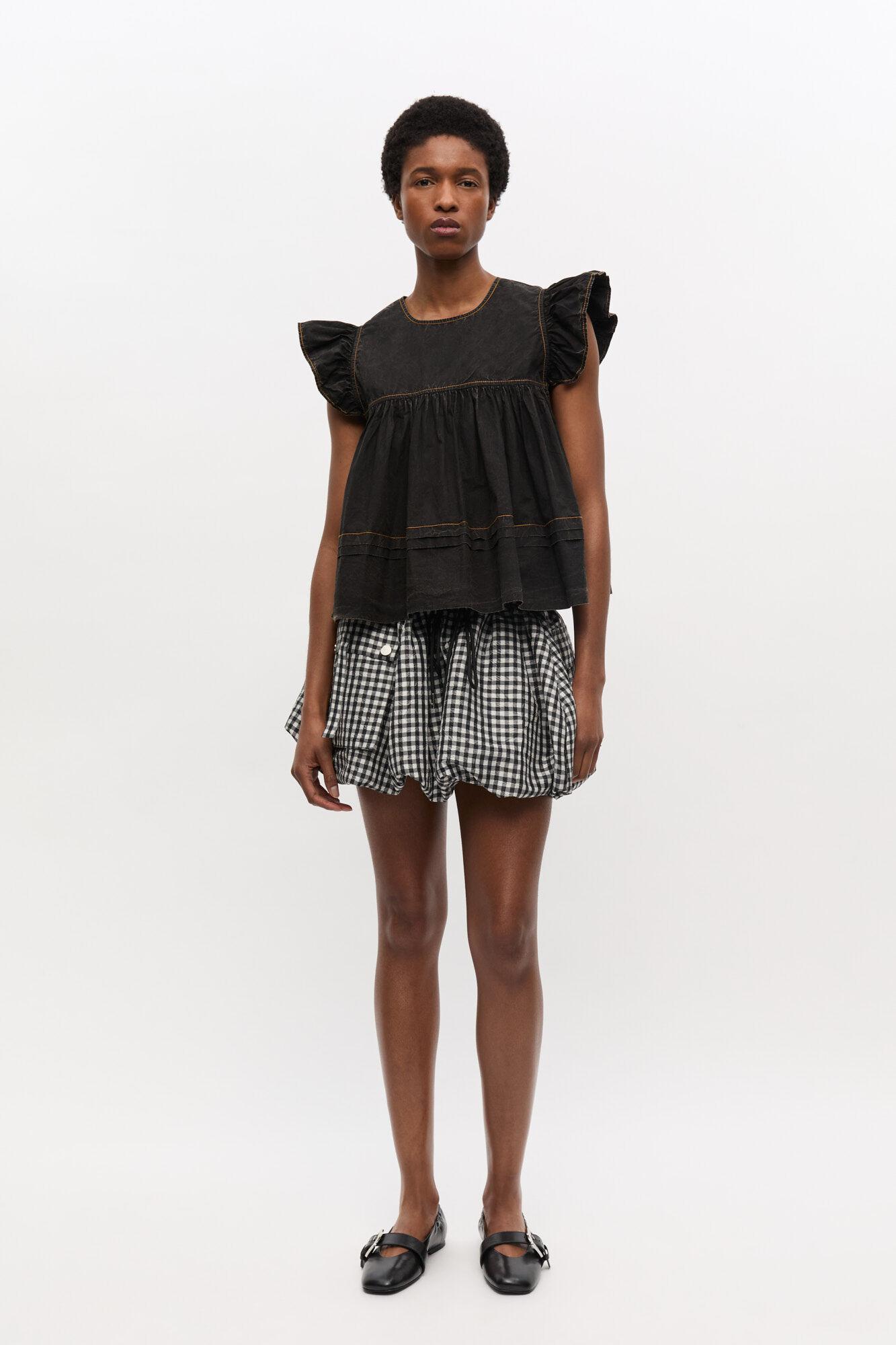 Black Washed Cotton Top Product Image