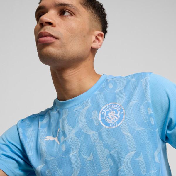 PUMA Manchester City Pre-Match Men's Short Sleeve Jersey in Team Light Blue/White Product Image