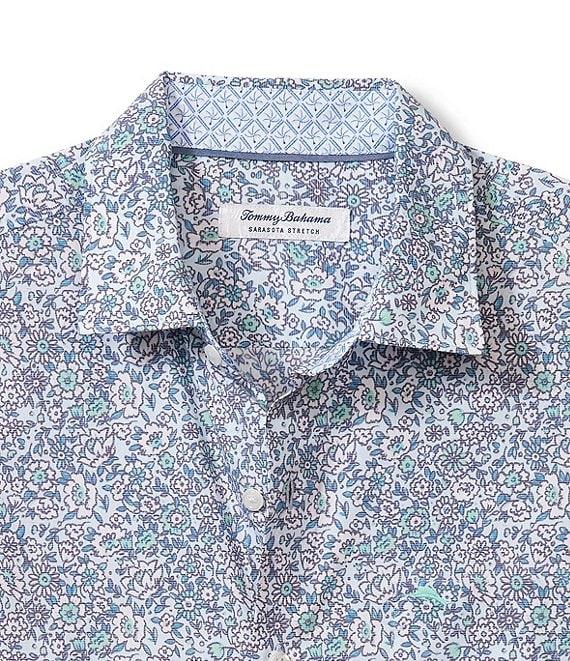 Tommy Bahama Sarasota Stretch Blue Flora Long Sleeve Shirt Product Image