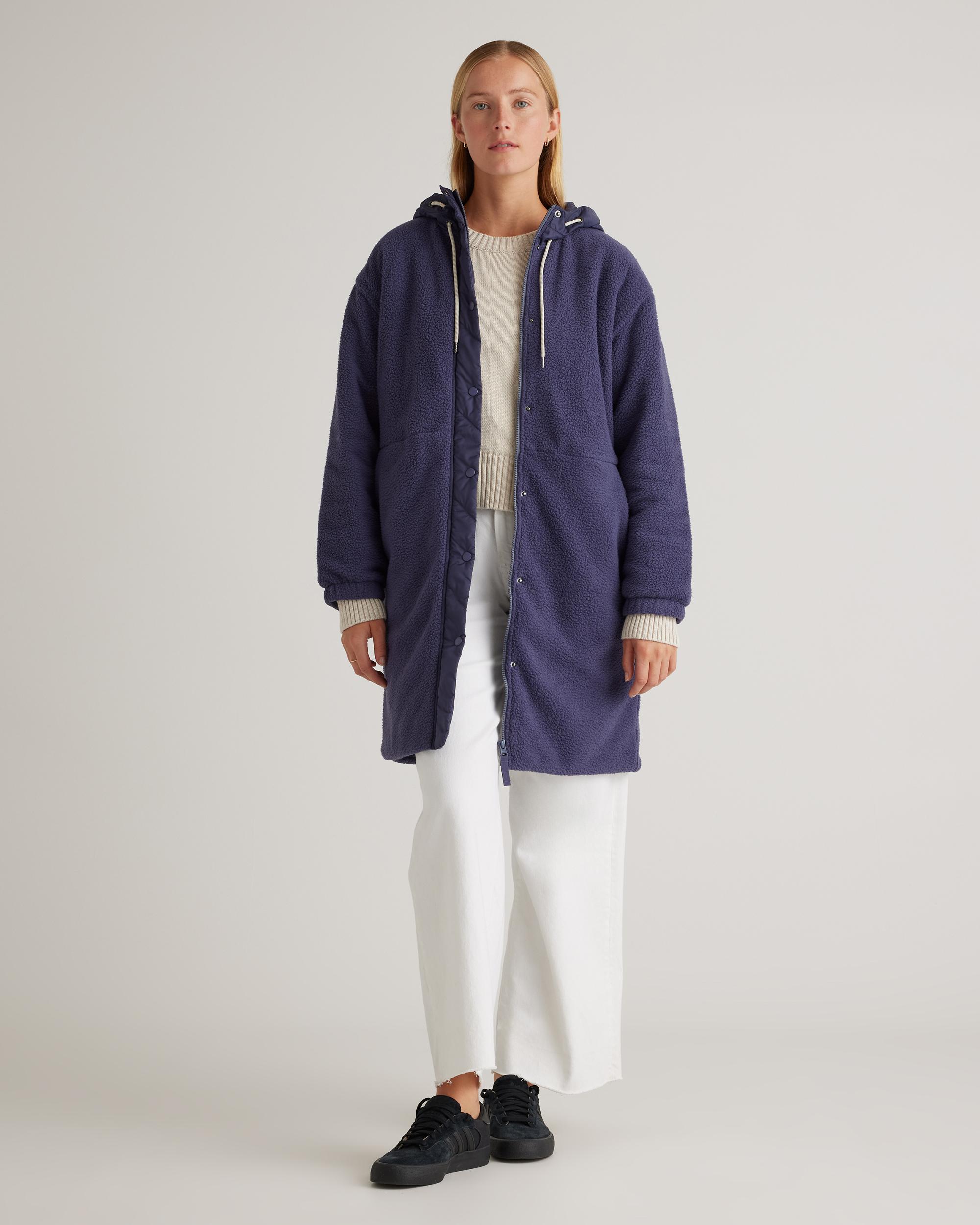 Quince | Women's Long Hooded Sherpa Jacket 100% Polyester Product Image