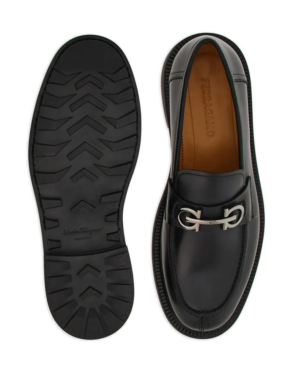 Gancini-plaque leather loafers Product Image