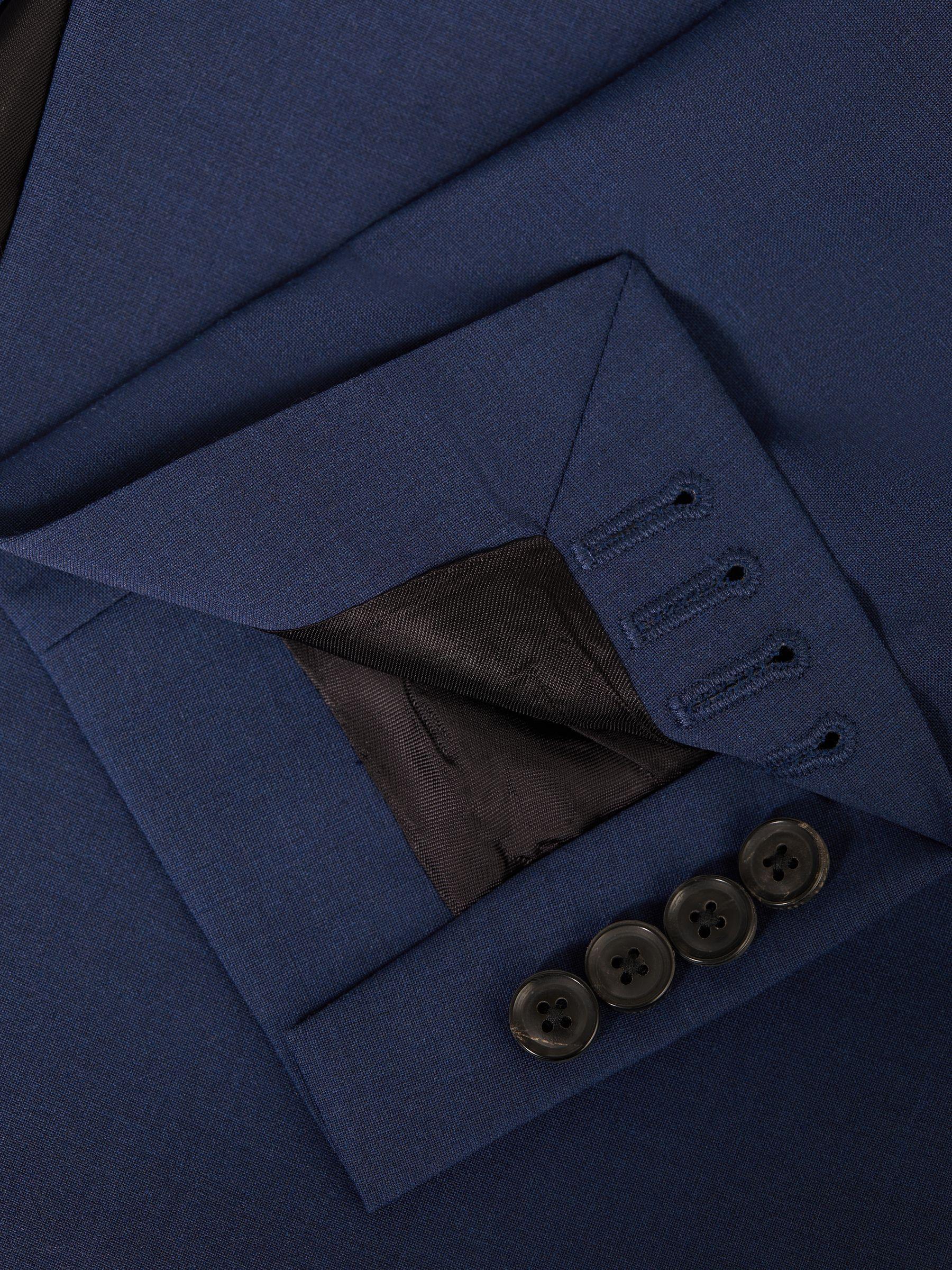 Slim Fit Single Breasted Wool Blend Blazer in Bright Blue Product Image