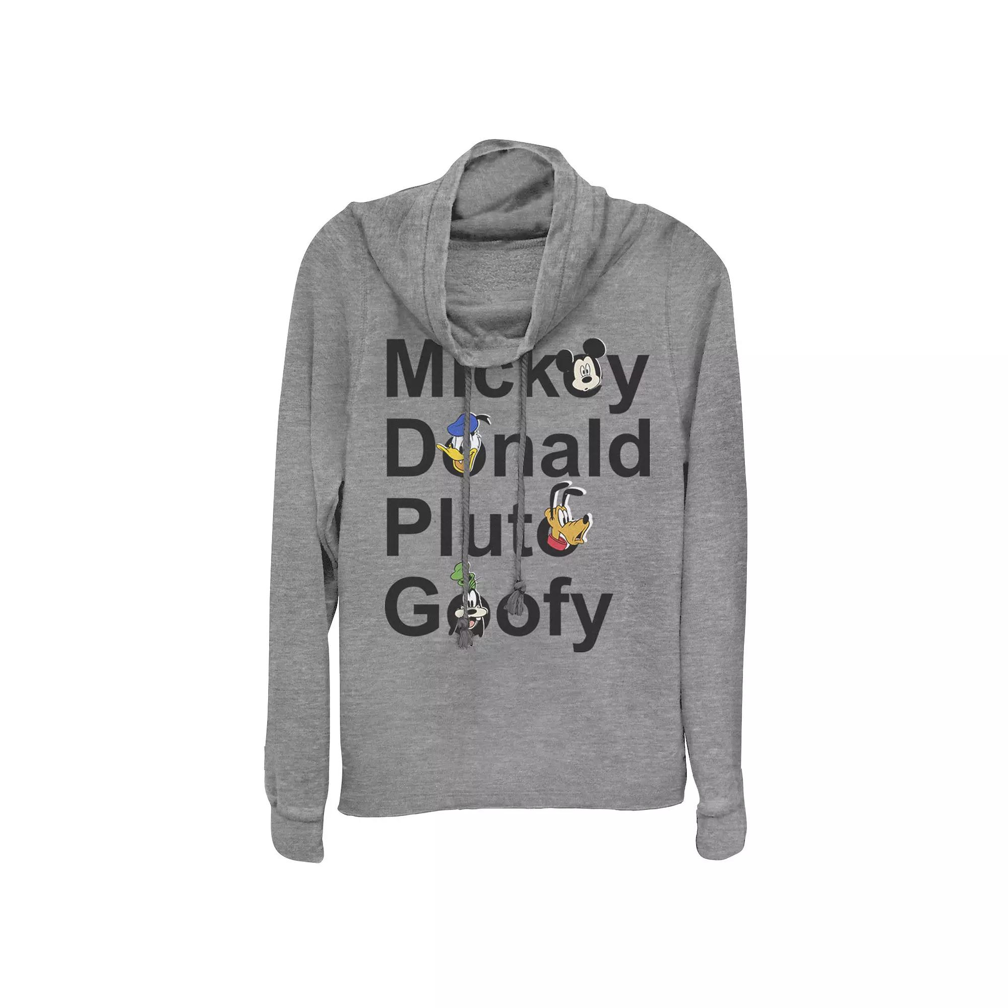 Disney's Mickey & Friends Stack Juniors' Cowlneck Graphic Lightweight Long Sleeve, Girl's,  Product Image