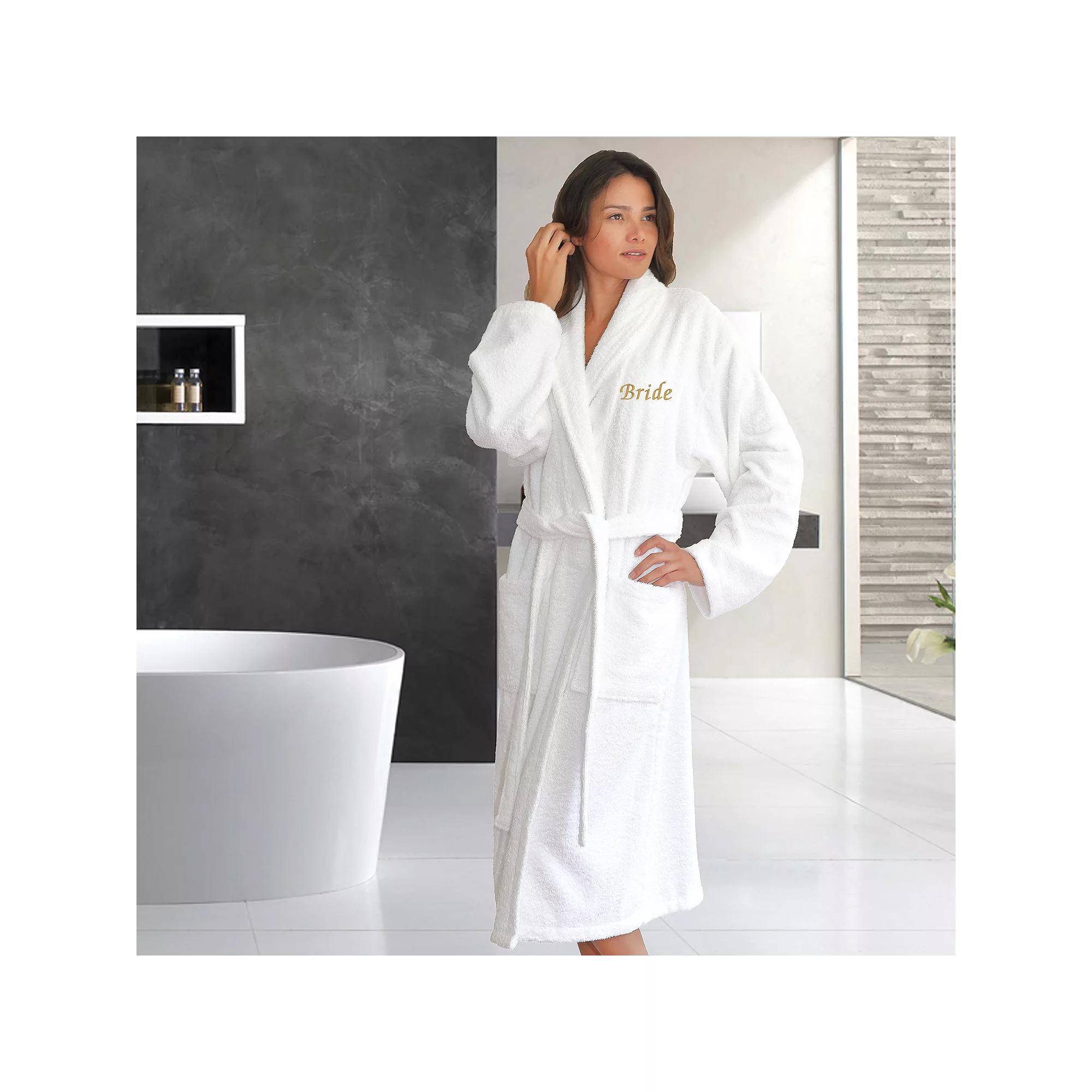Linum Home Textiles "Bride" Embroidered Cotton Terry Bathrobe, Women's,  Product Image
