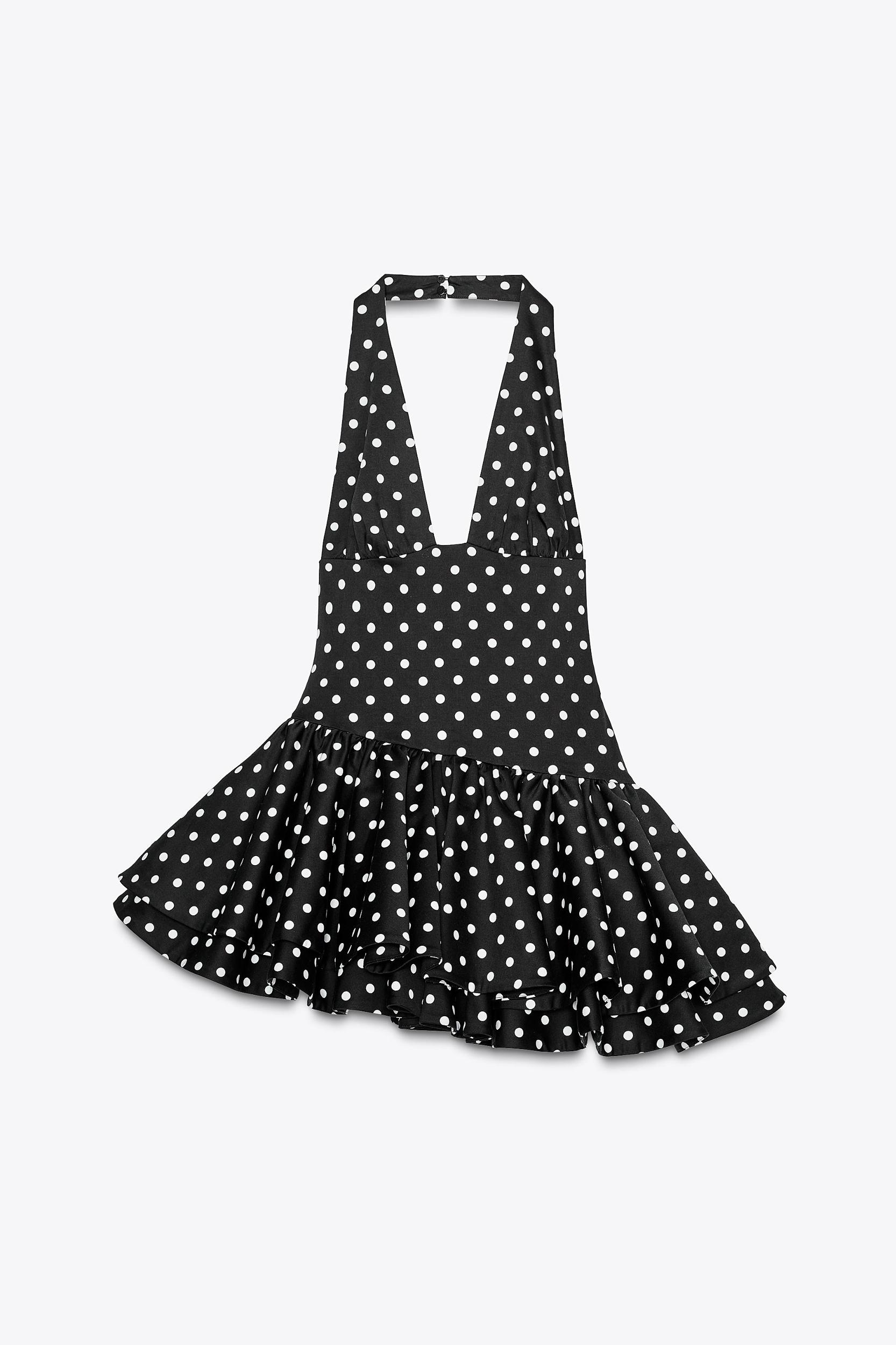 POLKA DOT RUFFLED JUMPSUIT DRESS Product Image