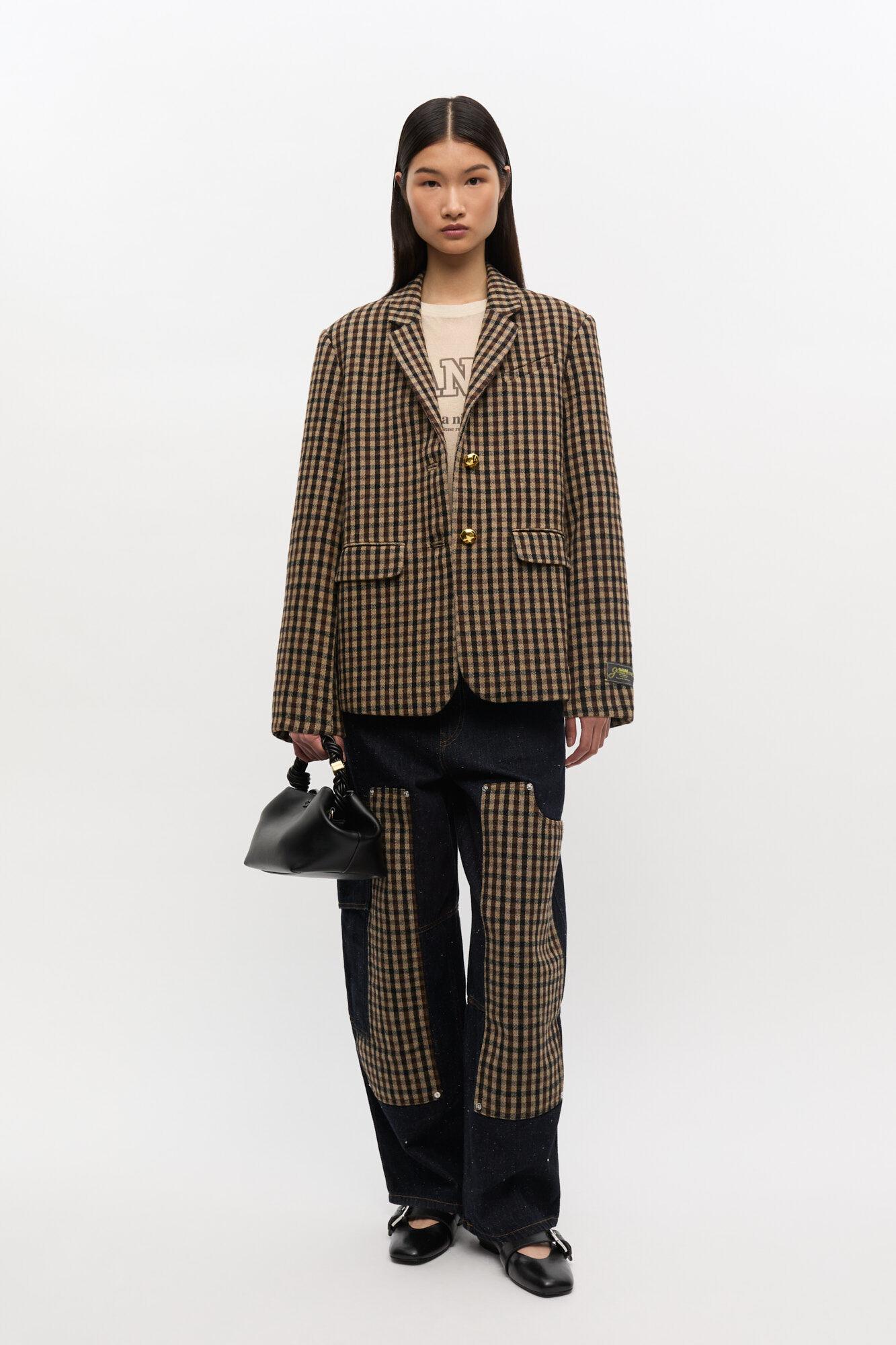 Check Wool Blazer Product Image