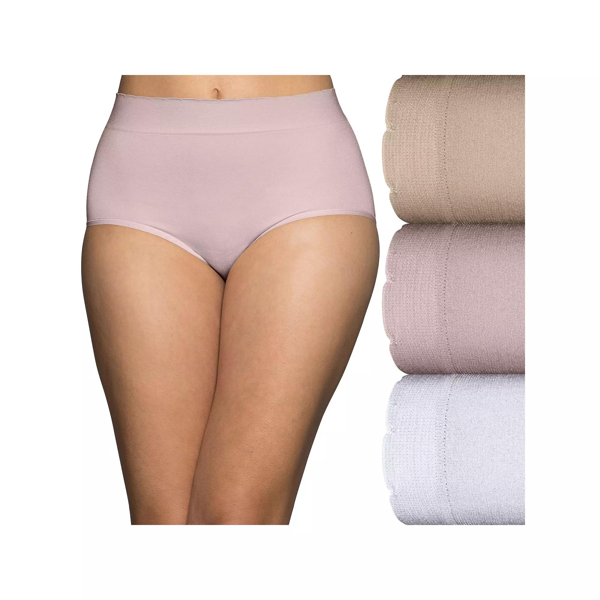 Women's Vanity Fair Lingerie® 3-Pack No Pinch No Show™ Seamless Briefs 13418, Black Black Asst Product Image