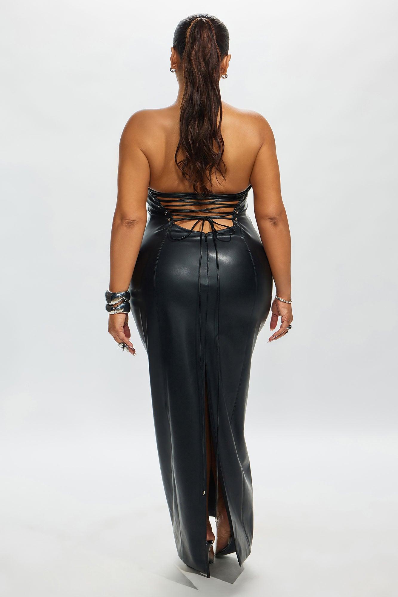 Scarlette Faux Leather Maxi Dress - Black Product Image