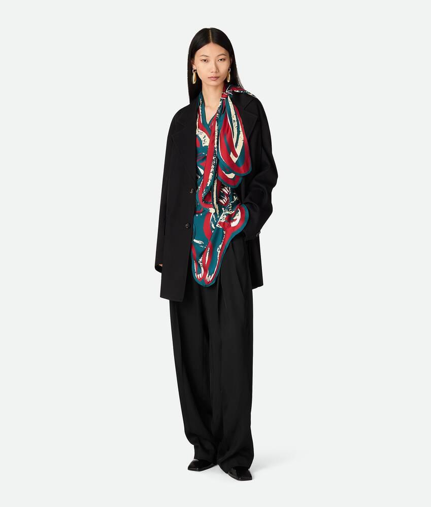 Women's Viscose And Silk Twill Straight Trousers in Black Product Image