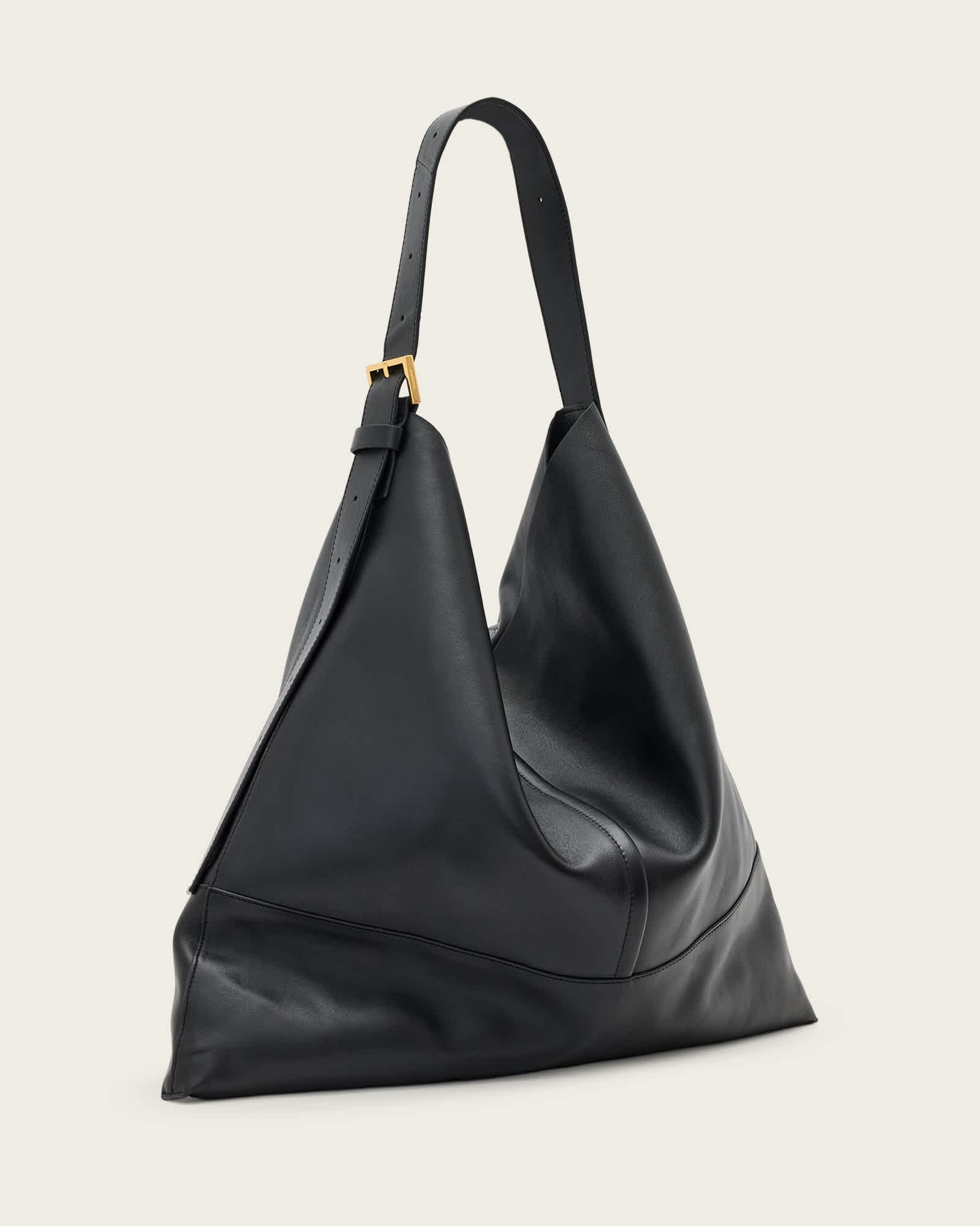 Asha Leather Shoulder Bag Black | ALLSAINTS US Product Image