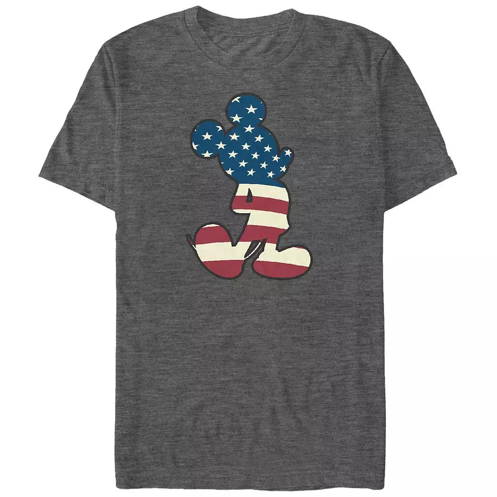 Disney's Mickey Mouse USA Flag Print Silhouette Big & Tall Graphic Tee, Men's,  Product Image