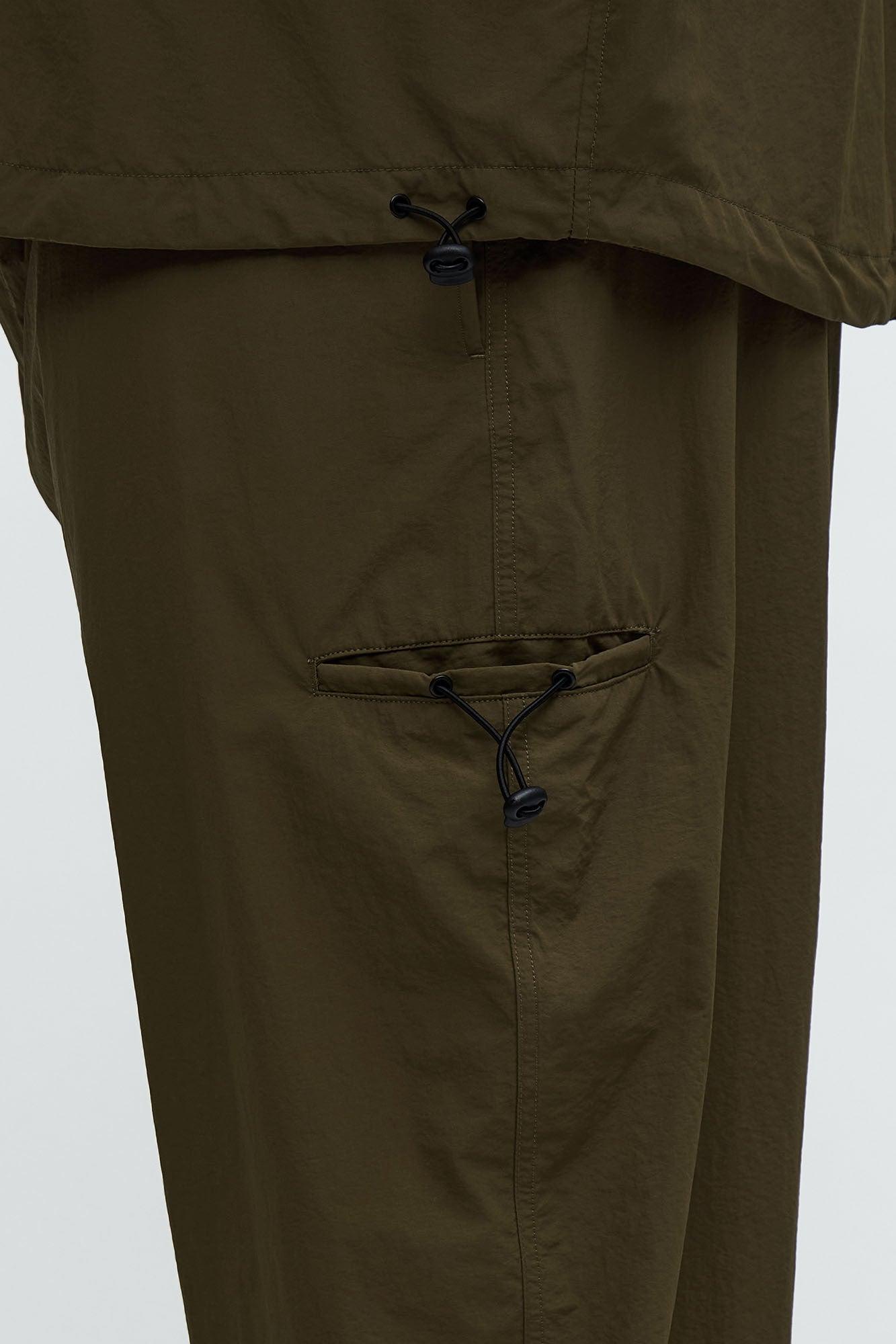 Straight Philip Nylon Pant - Olive Male Product Image