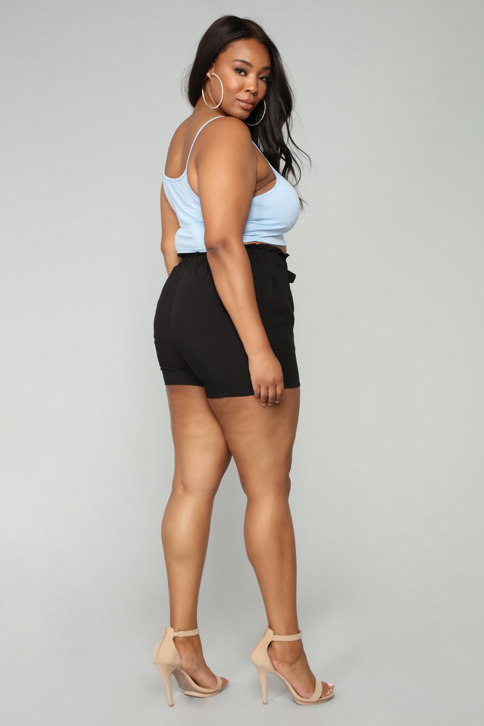 Rosie Tie Waist Shorts - Black Product Image