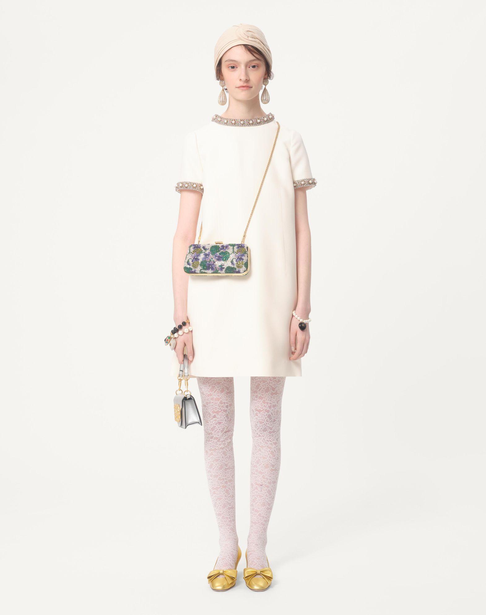 Embroidered Crepe Couture Short Dress Product Image