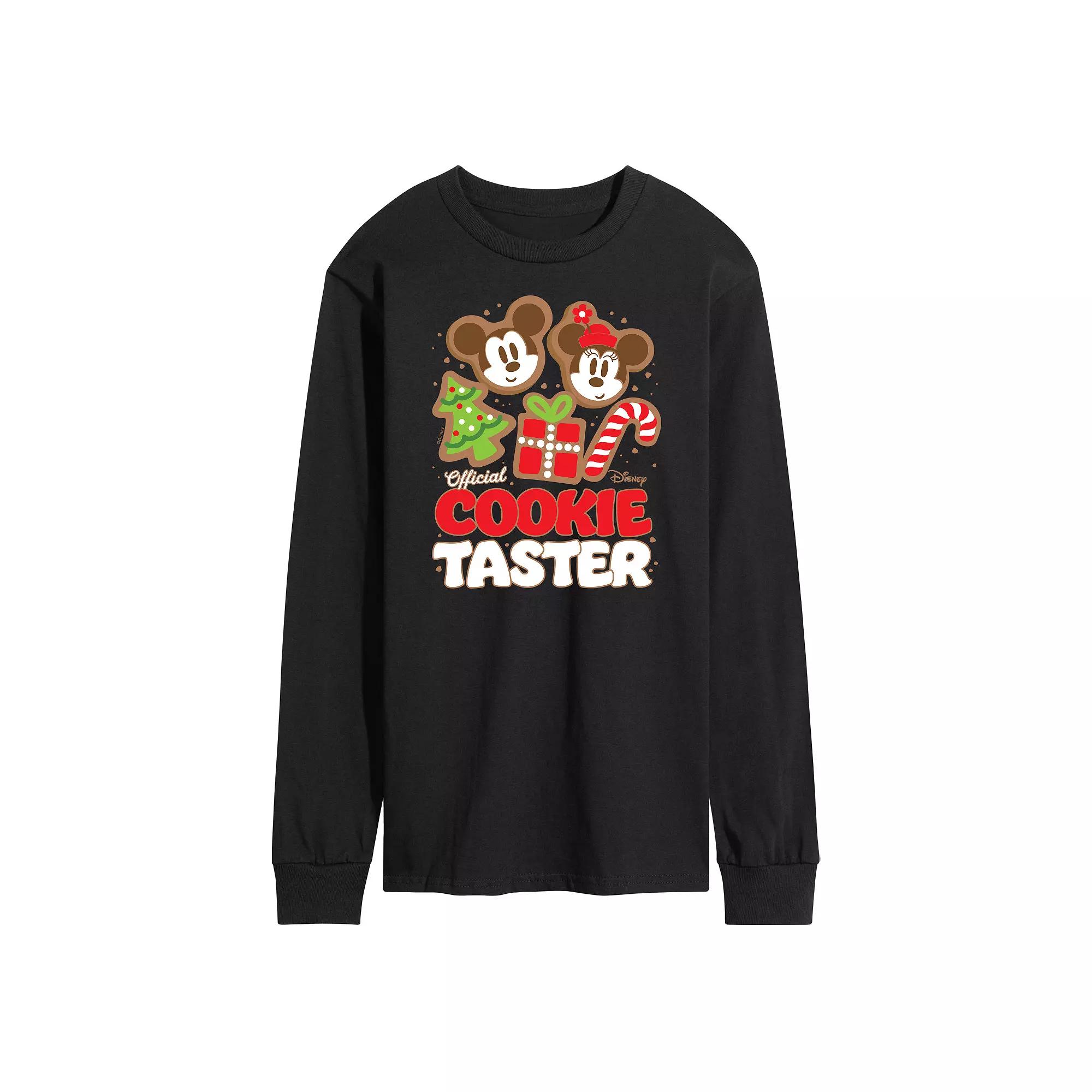 Disney's Mickey & Minnie Mouse Men's Official Cookie Taster Long Sleeve Graphic Tee,  Product Image