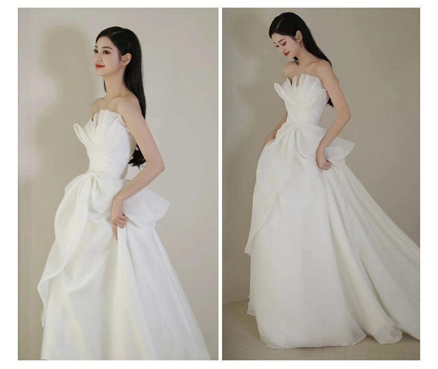 Strapless Shirred A-Line Wedding Gown Product Image