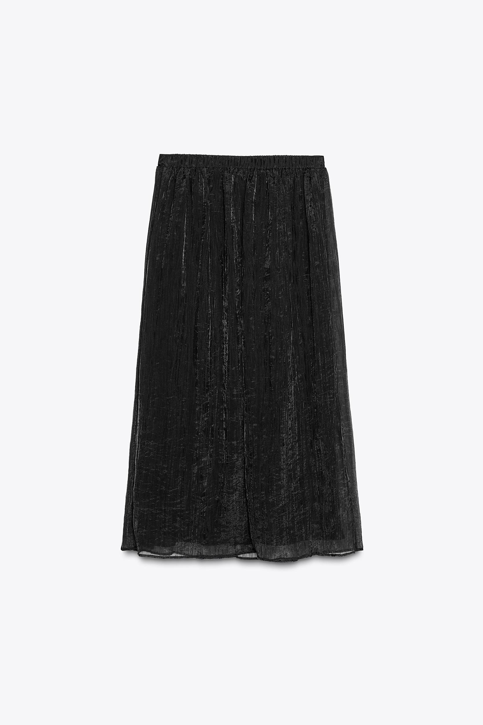 WRINKLED EFFECT MIDI SKIRT Product Image