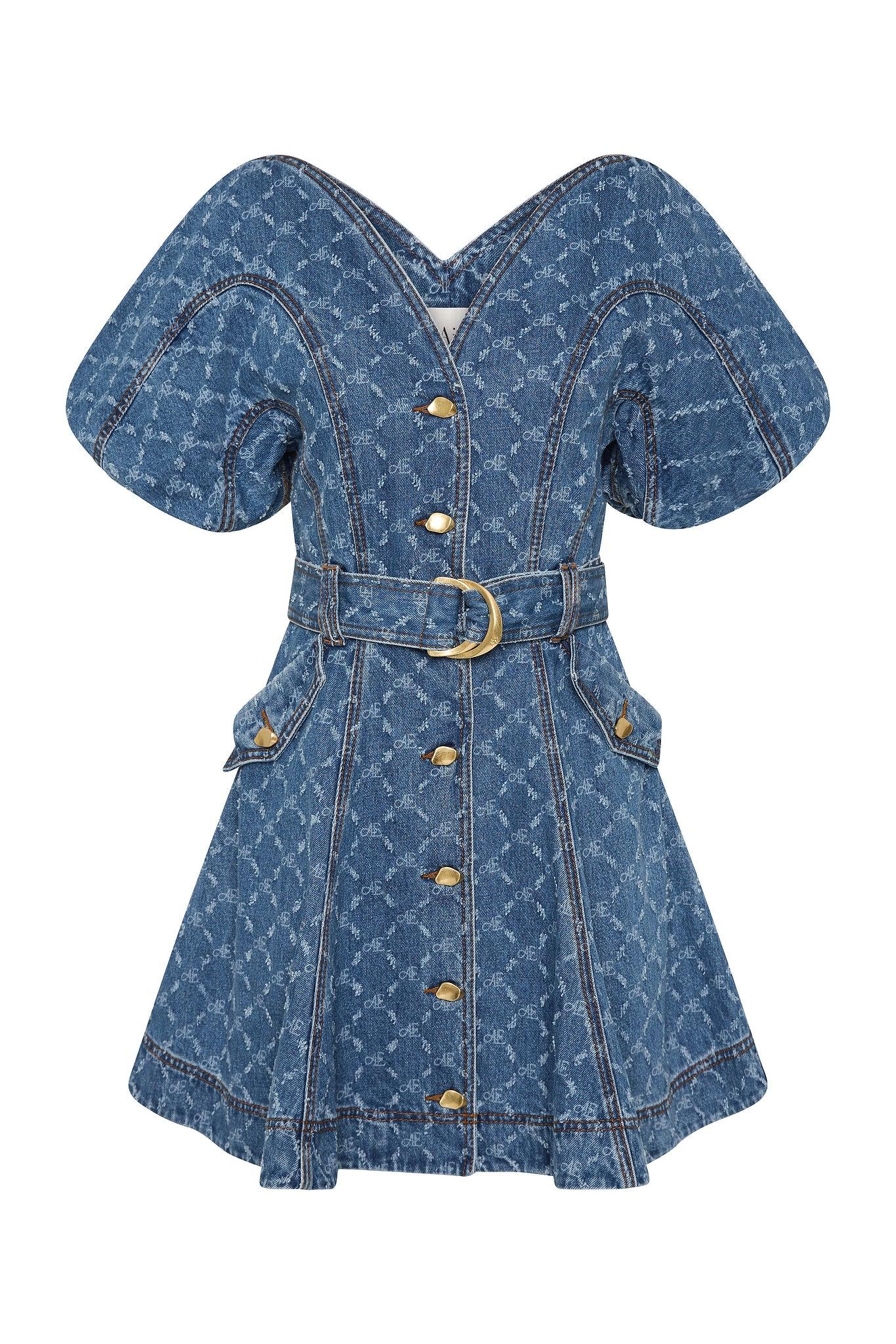 Check Denim Mini Dress Product Image