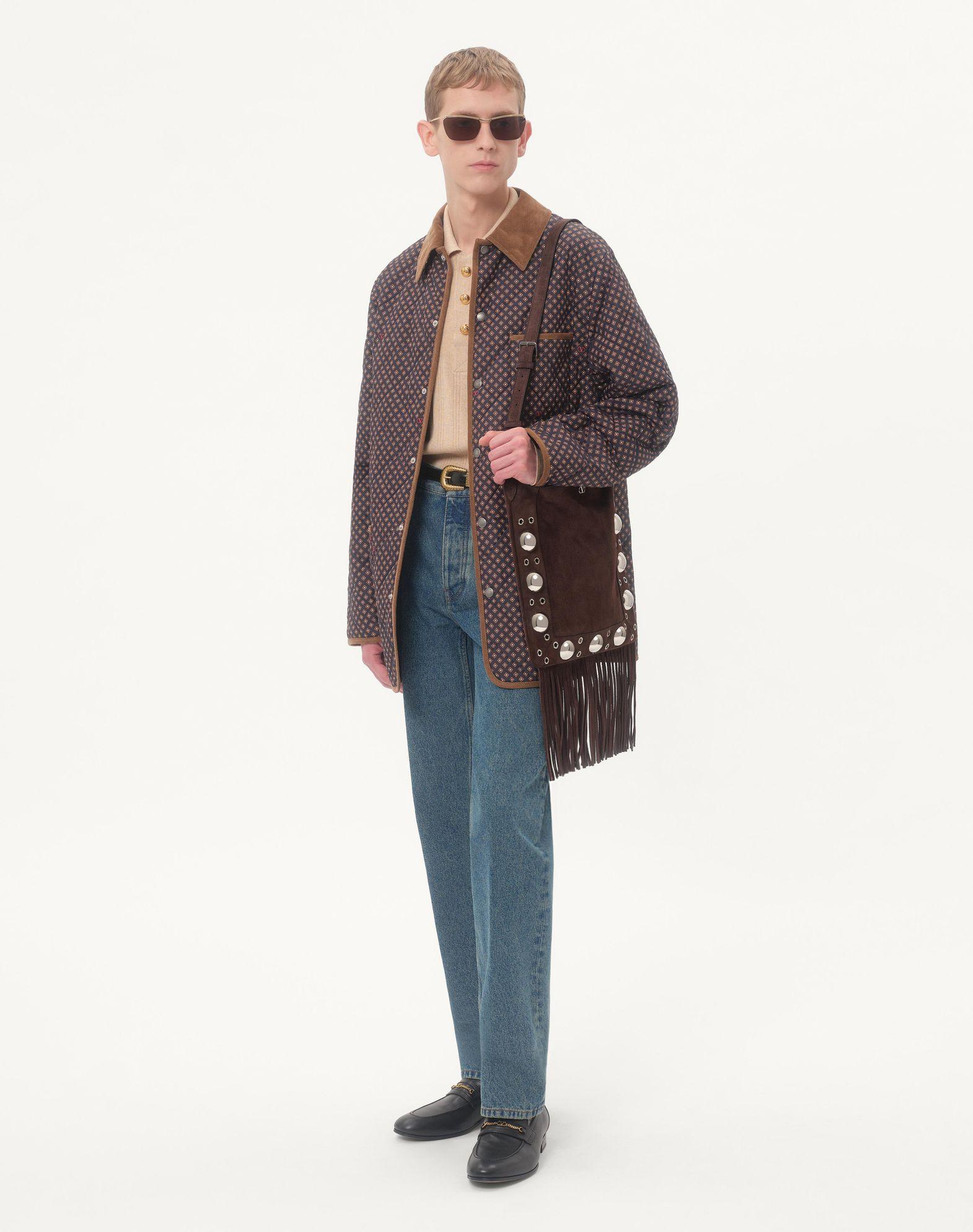 Valentino Garavani Nellcôte Suede Shoulder Bag With Fringes Product Image