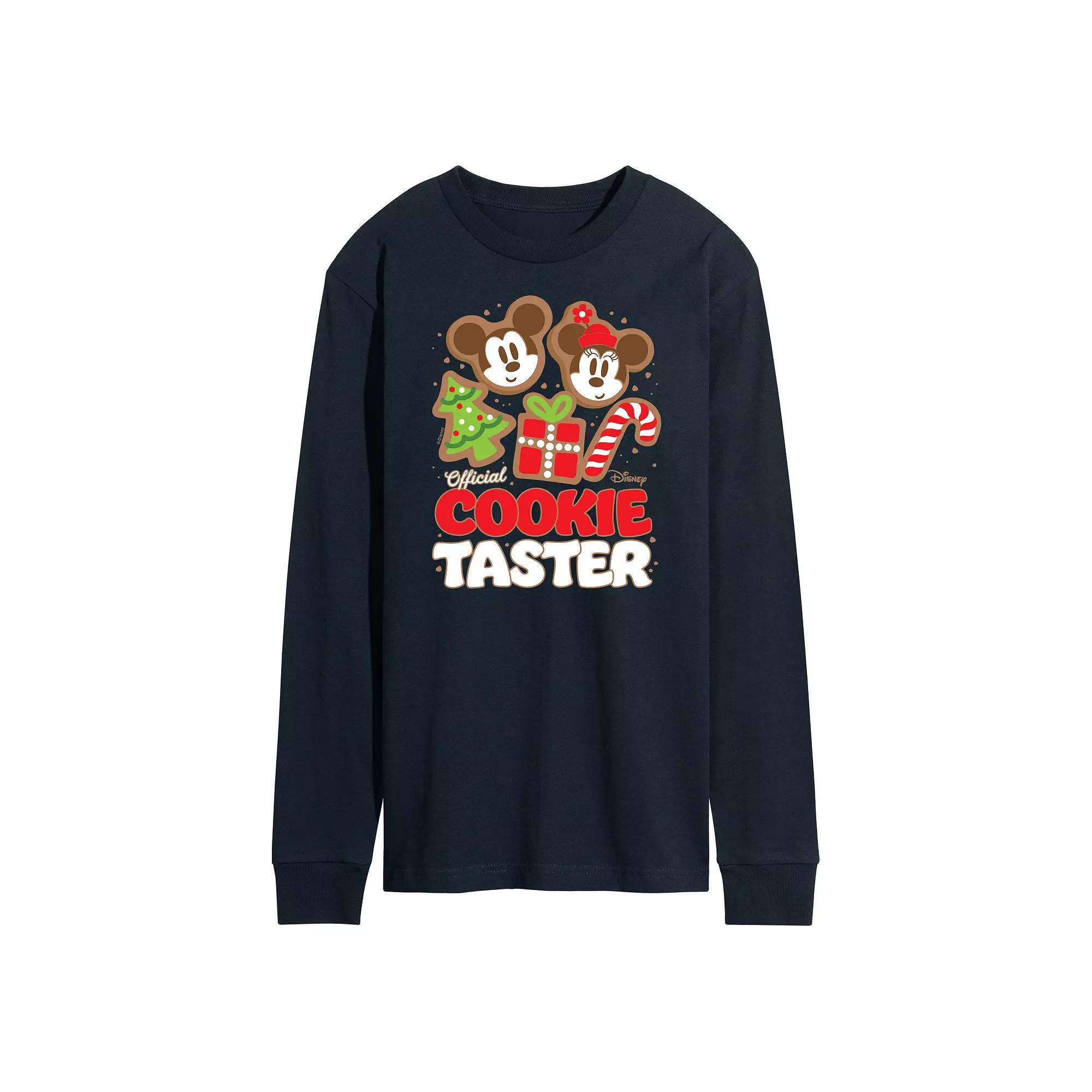 Disney's Mickey & Minnie Mouse Men's Official Cookie Taster Long Sleeve Graphic Tee,  Product Image