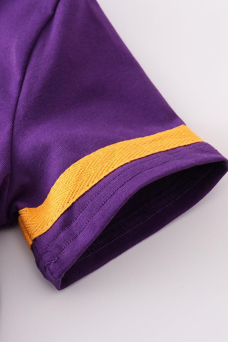 Purple gold LSU GAME DAY glitter shorts set Product Image