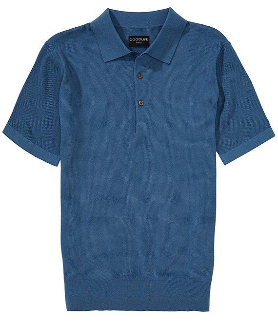 Goodlife Solid Waffle Short Sleeve Polo Shirt Product Image