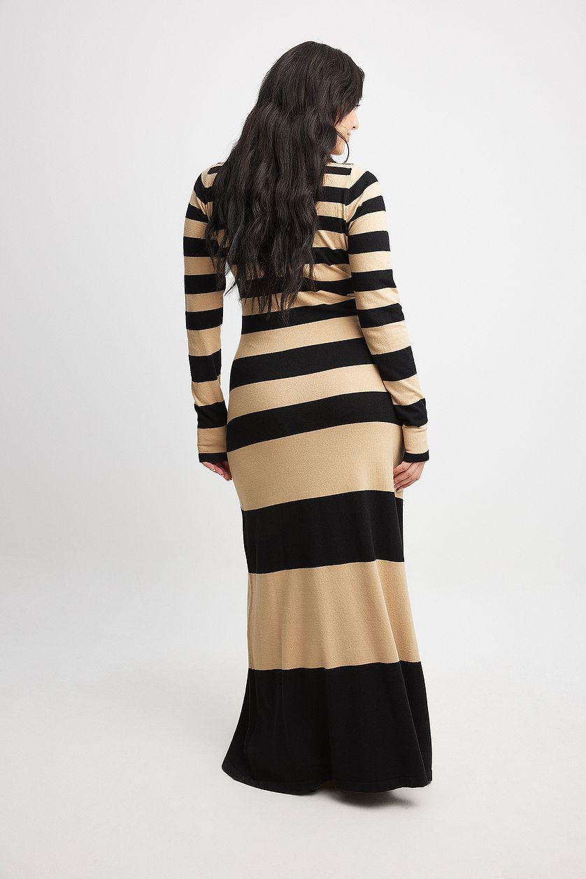 Fine Knitted Striped Maxi Dress Product Image