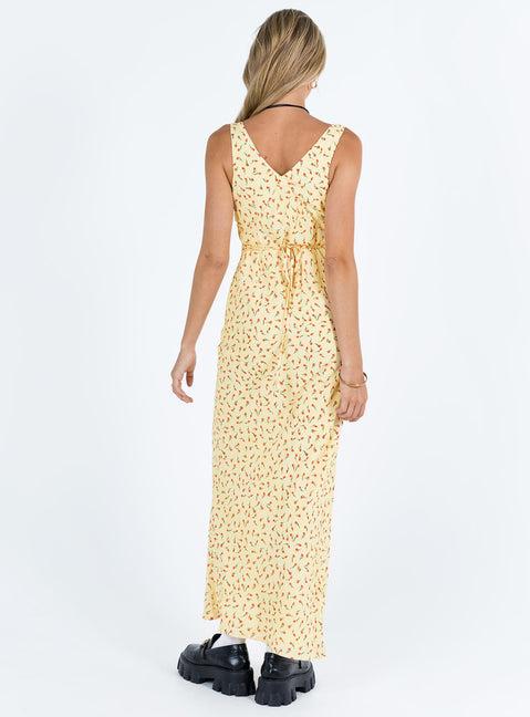 Nellie Maxi Dress Yellow / Red Floral Product Image
