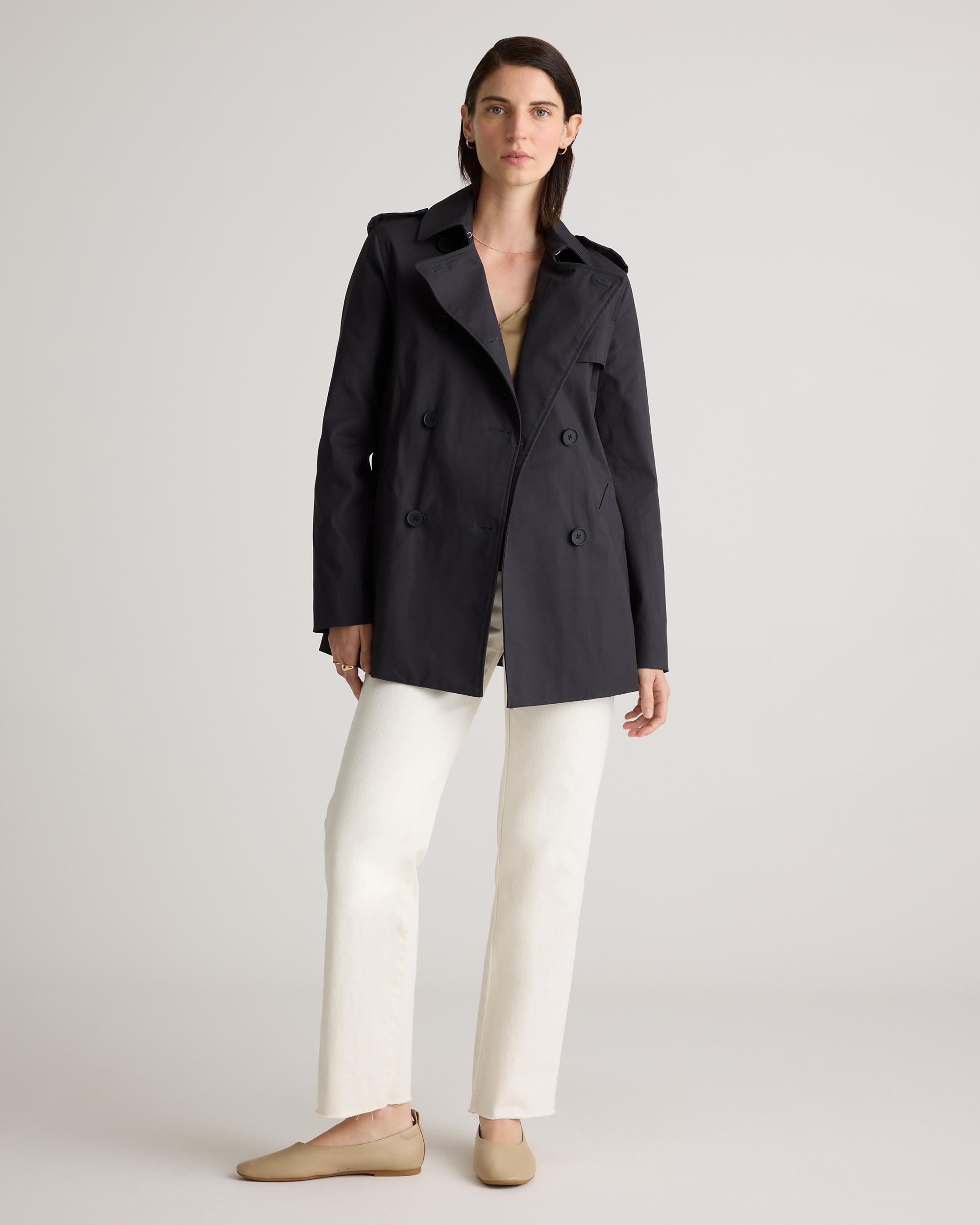 Quince | Women's Comfort Stretch Short Trench Coat Organic Cotton Product Image