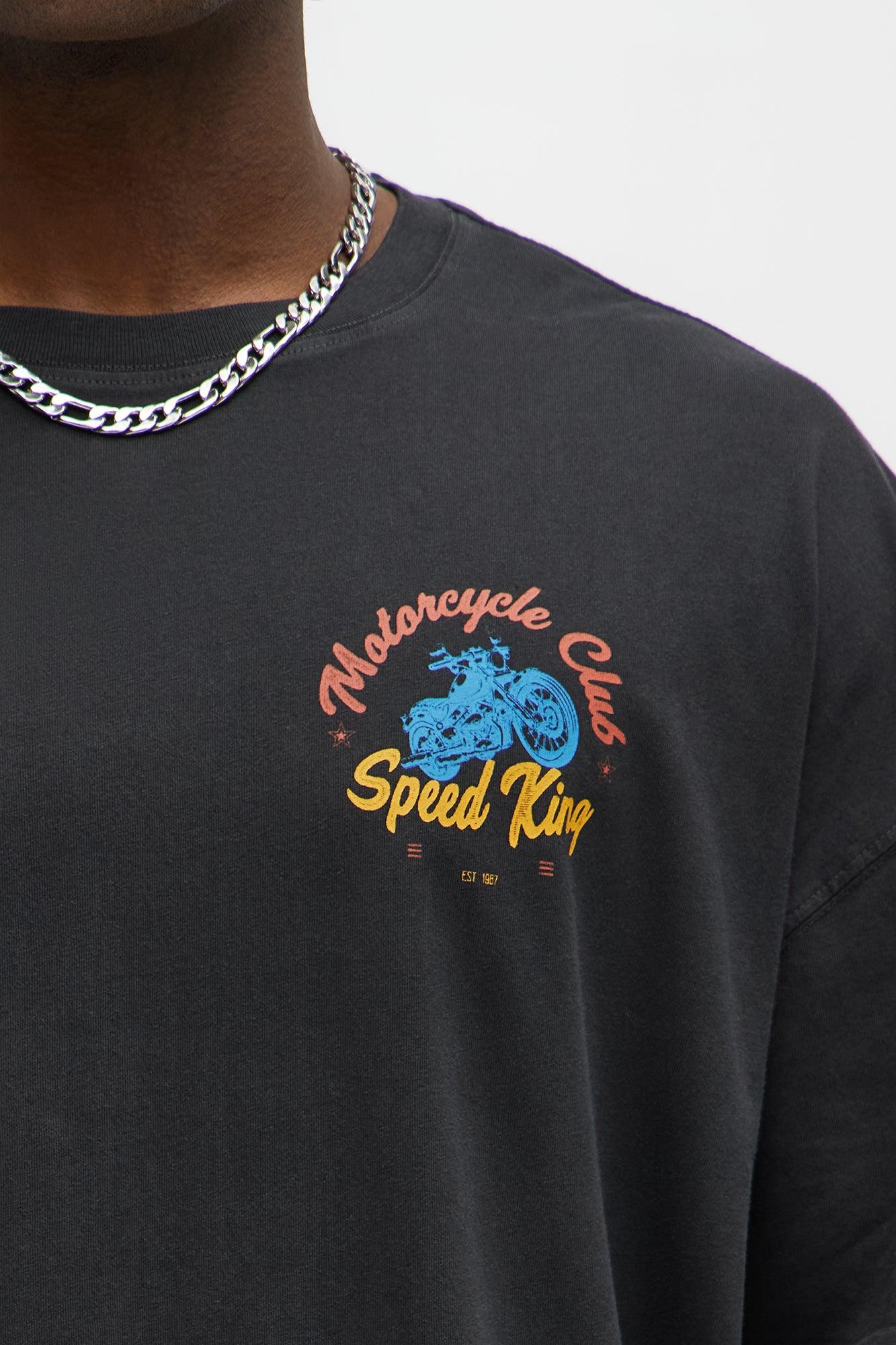 Motorcycle Club Speed King Oversized Short Sleeve Tee - Black Product Image