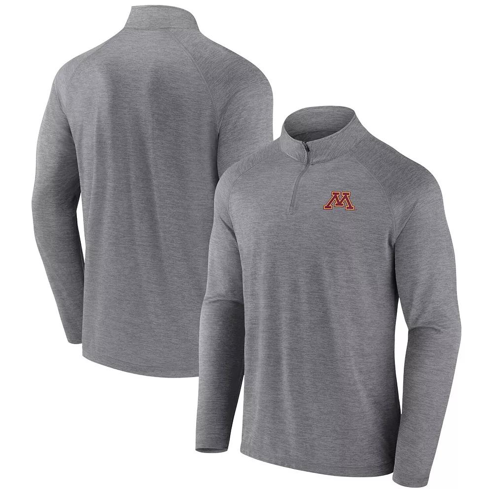 Men's Fanatics Branded Gray Texas A&M Aggies Primary Logo Raglan Quarter-Zip Top,  Product Image