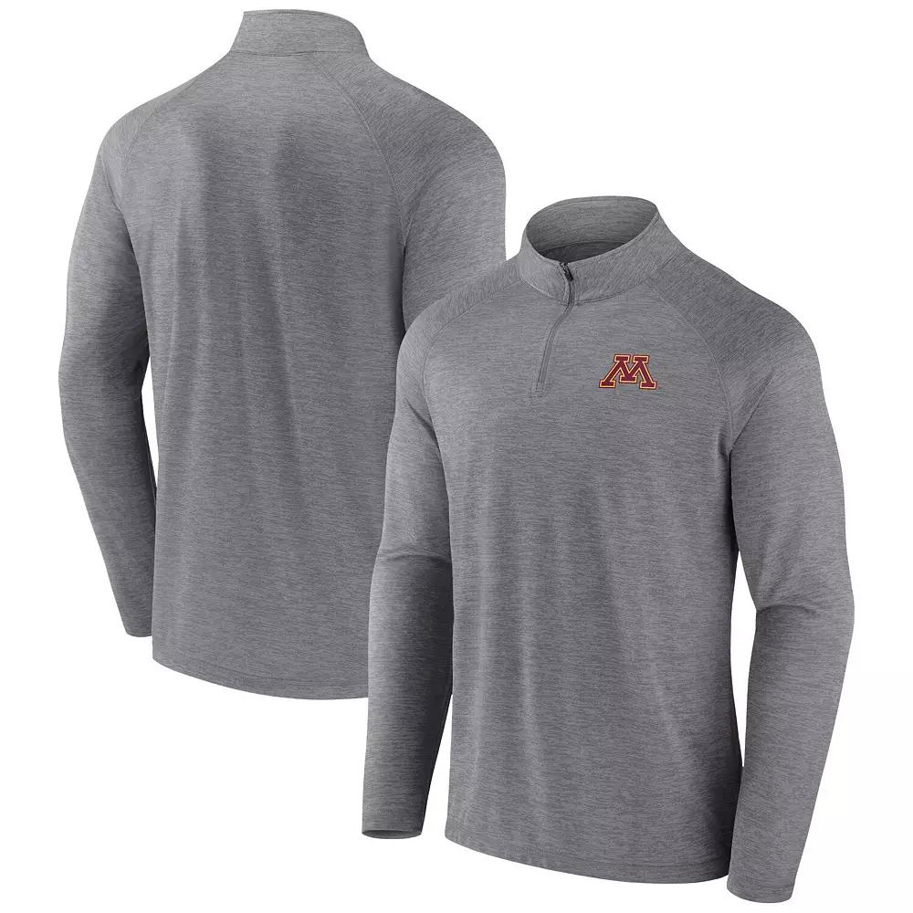 Men's Fanatics Branded Gray Texas A&M Aggies Primary Logo Raglan Quarter-Zip Top,  Product Image