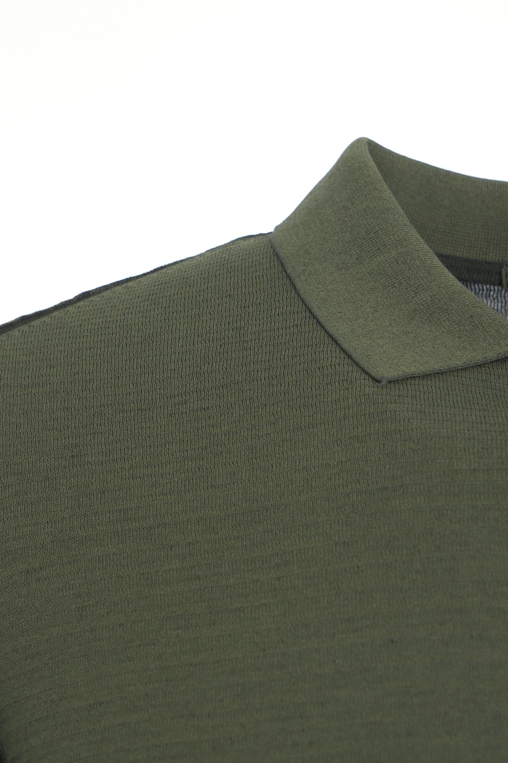 Textured knit polo shirt Product Image
