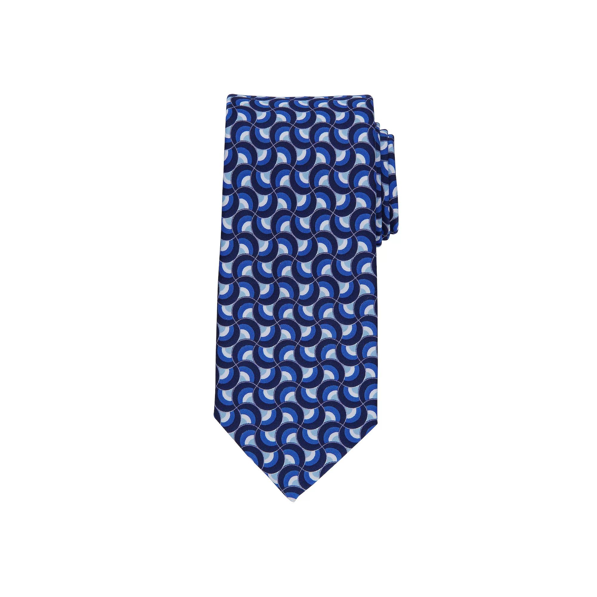 Men's Bespoke Geometric Tie, Blue Alton Product Image