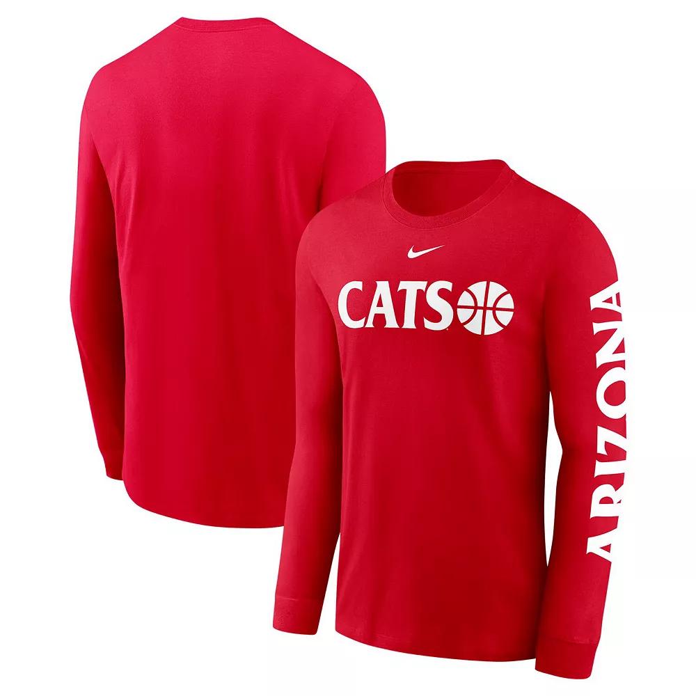 Arizona Wildcats Basketball Icon Nike Mens College Long-Sleeve T-Shirt | NKAC65NUAN-JQQ Product Image