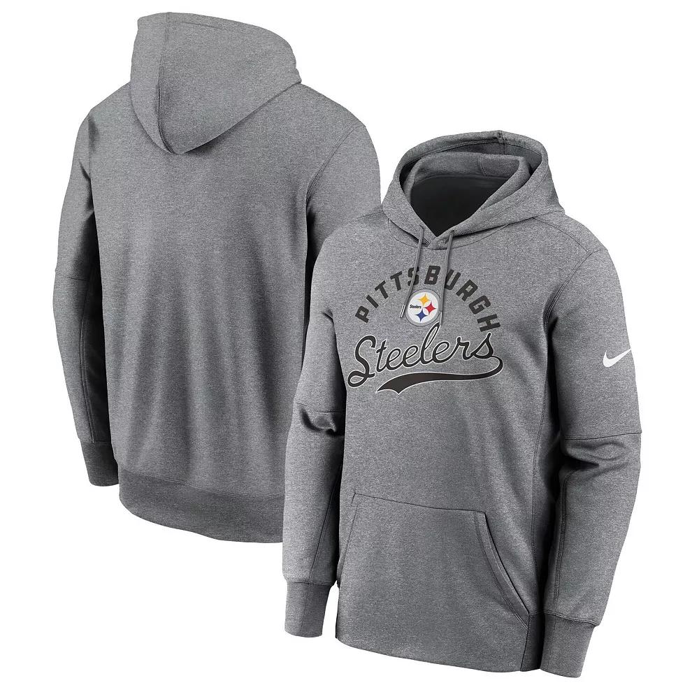 Men's Nike Heather Gray Pittsburgh Steelers Performance Fleece Pullover Hoodie,  Product Image