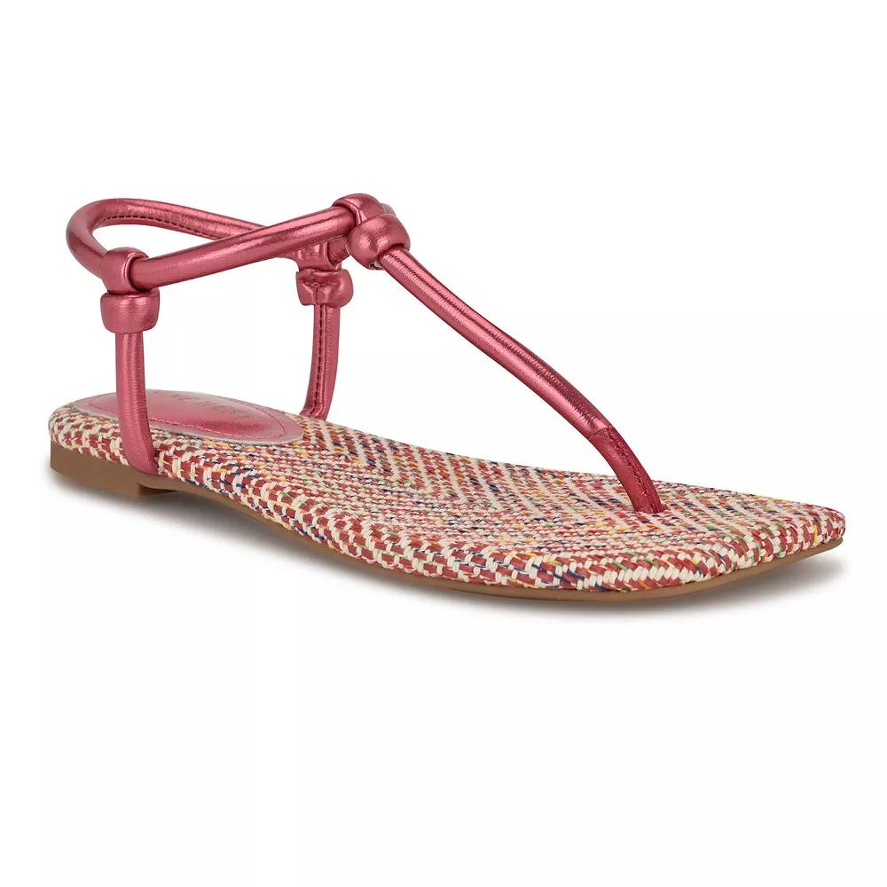 Nine West Nortny Women's Casual Square Toe Flat Sandals, Size: 7.5, Pink Product Image