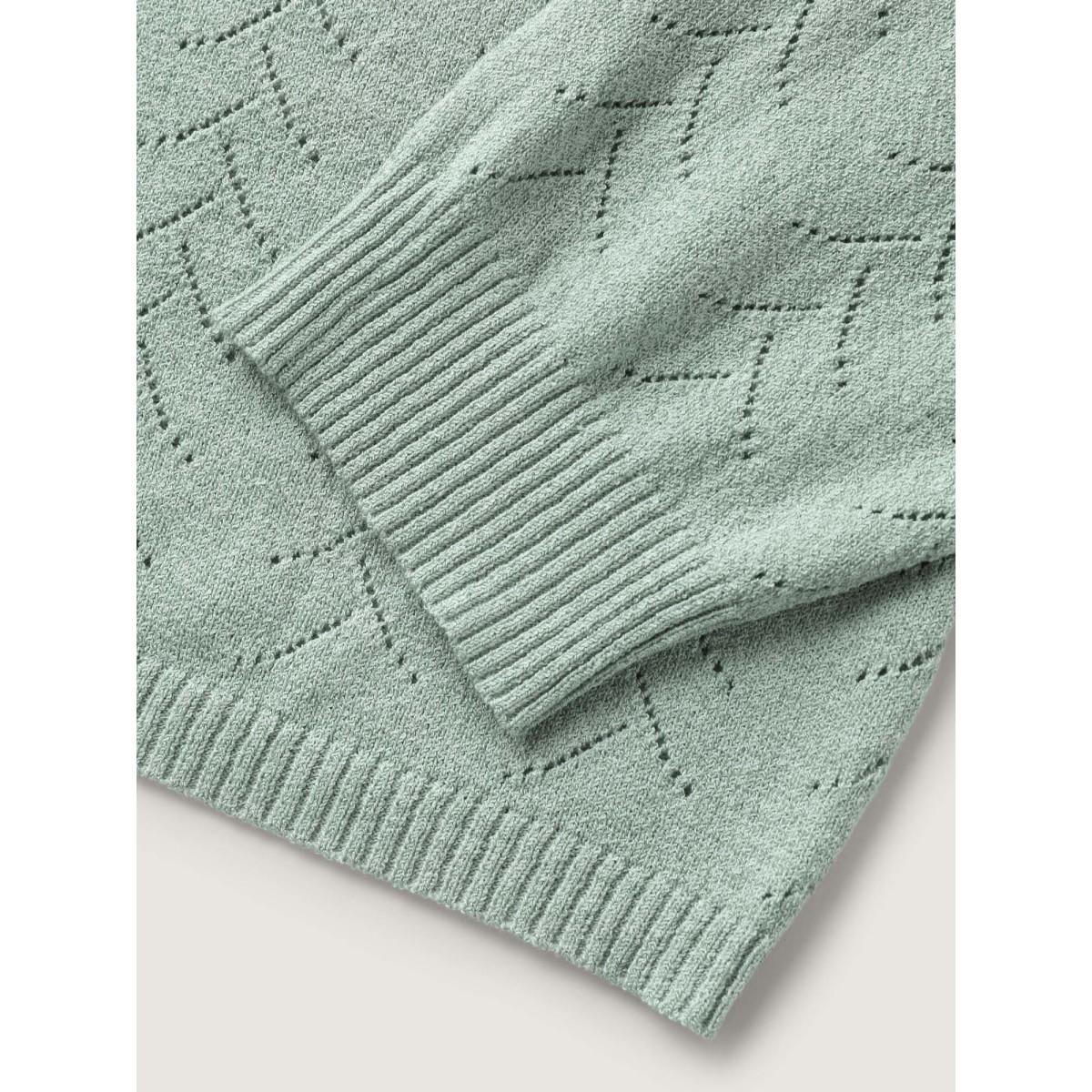 Plus Size Texture V Neck Lightweight Pullover Greenbean Women Leisure Long Sleeve V-neck Casual Pullovers BloomChic 10/M Product Image