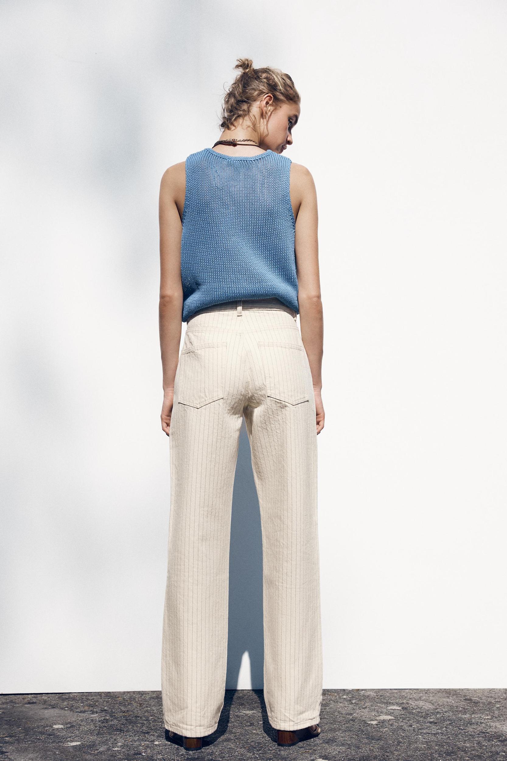 Z1975 STRIPED HIGH-WAIST STRAIGHT FULL-LENGTH JEANS Product Image