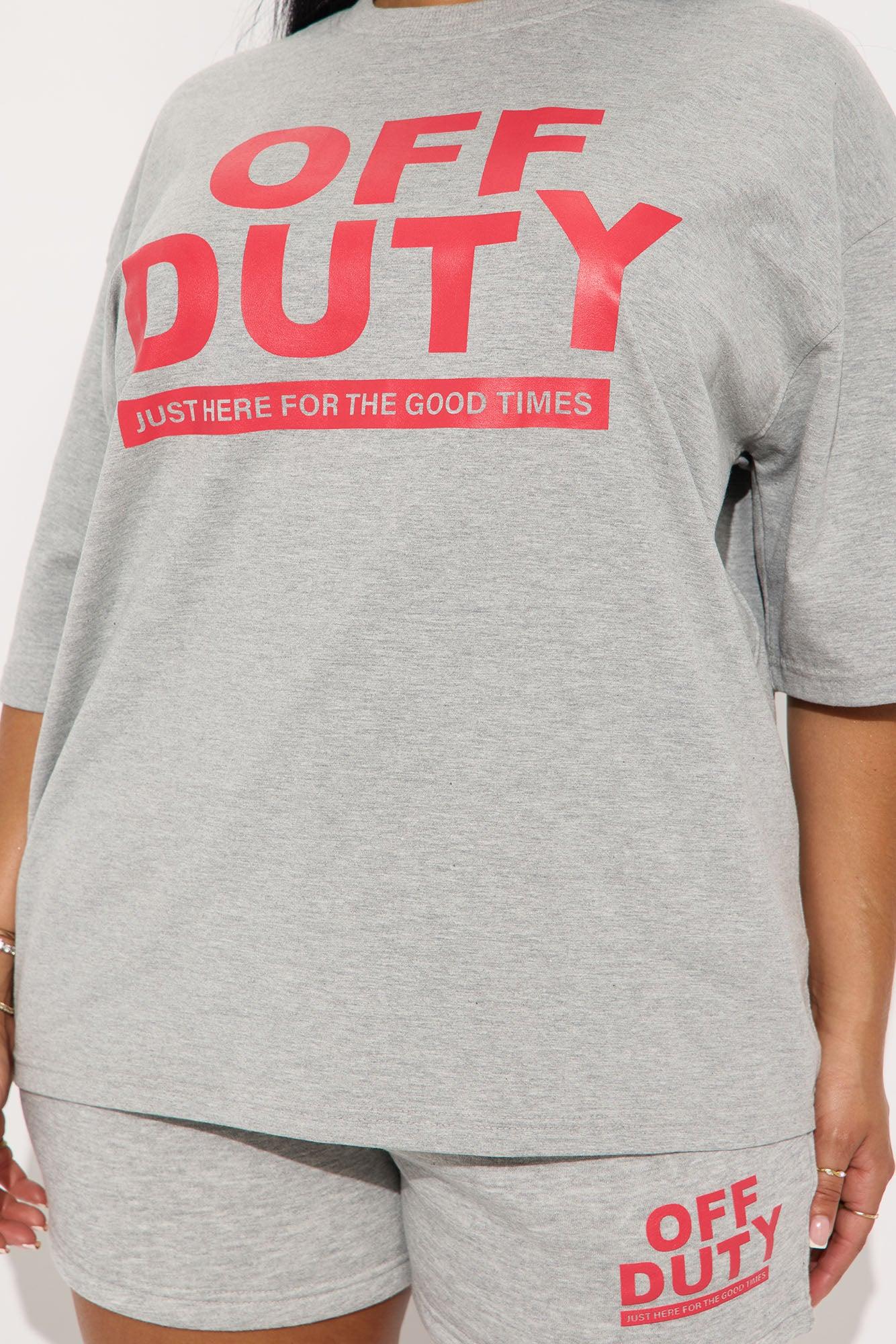 Off Duty Fleece Lounge Short Set - Grey/combo Product Image