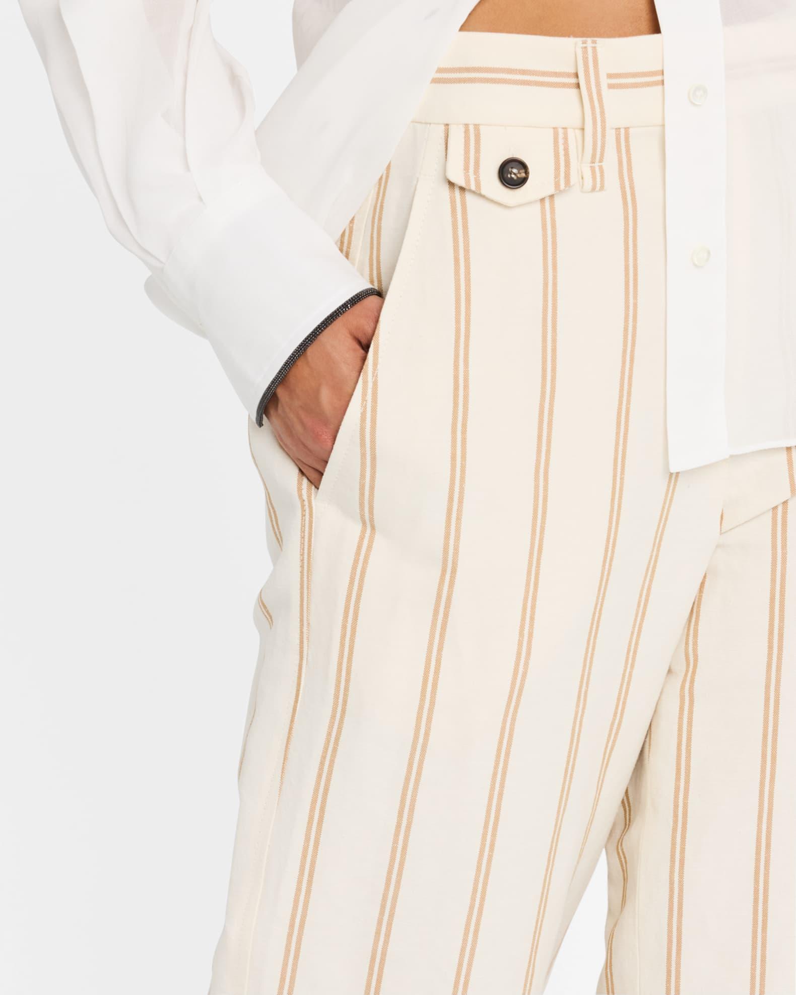 Striped Straight-Leg Crop Chino Pants Product Image