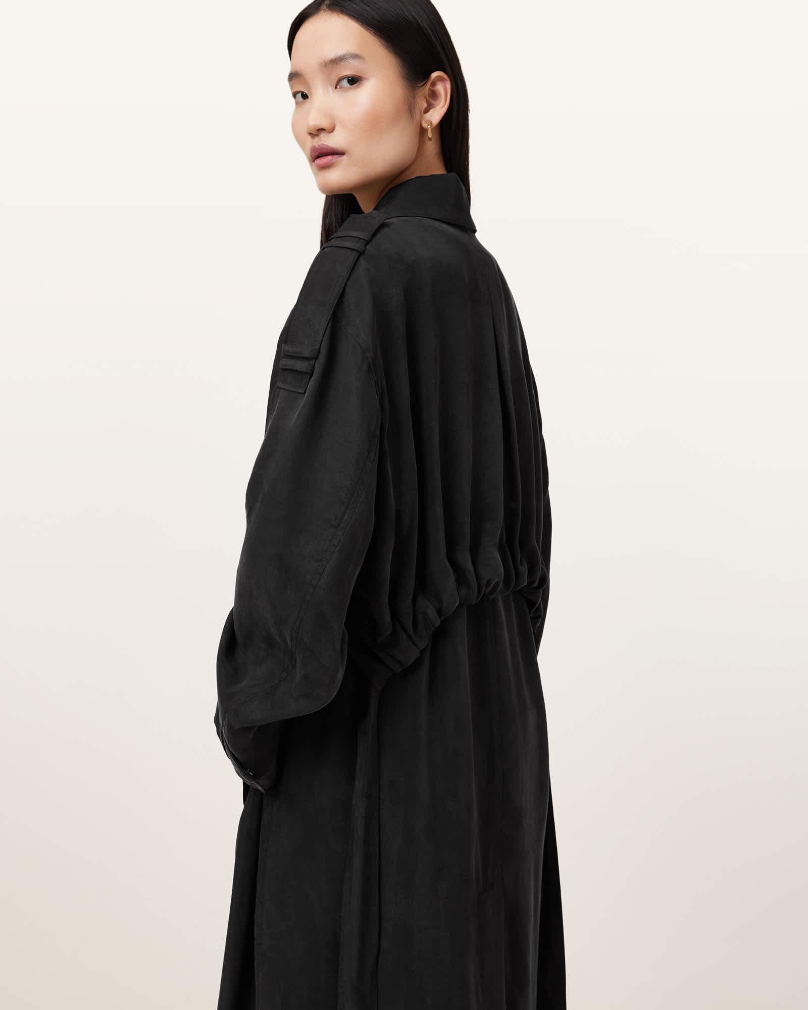 Linnie Lightweight Trench Coat Black | ALLSAINTS US Product Image