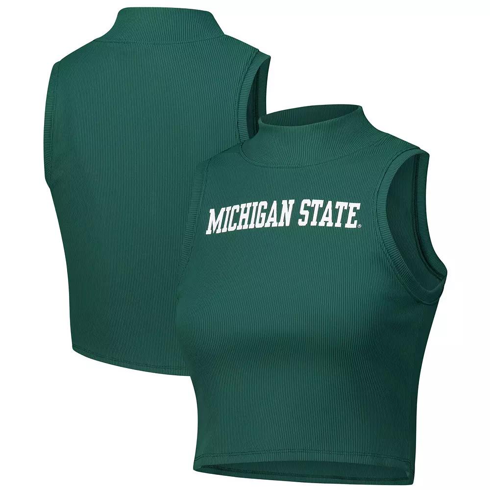 Women's ZooZatz Green Michigan State Spartans Cropped Tank Top, Size: XL Product Image