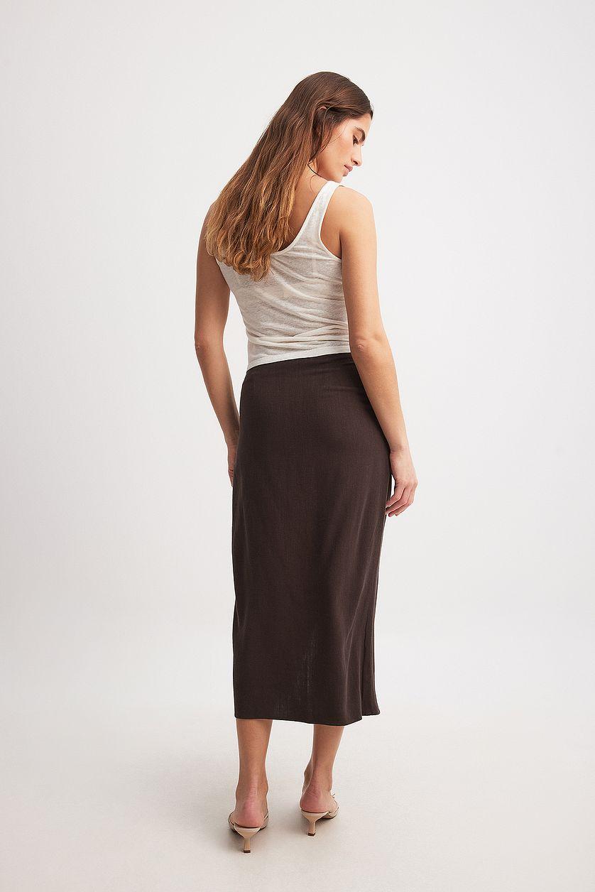 Linen Mix Midi Skirt Product Image