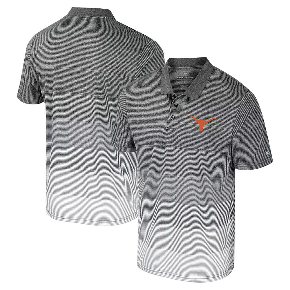 Men's Colosseum Gray Oklahoma Sooners Striped Mesh Polo,  Product Image