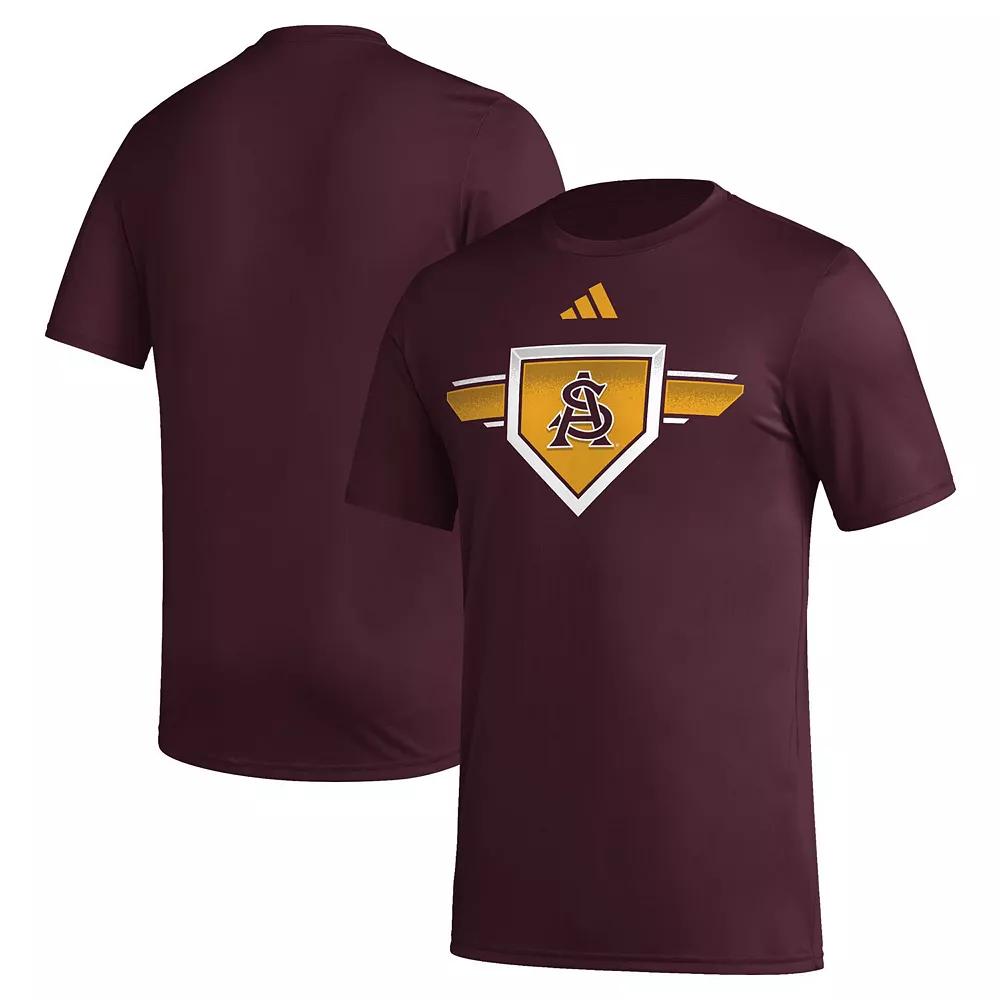Men's adidas Maroon Arizona State Sun Devils 2023/24 AEROREADY Homeland Plate Pregame T-Shirt, Size: Large, Red Product Image