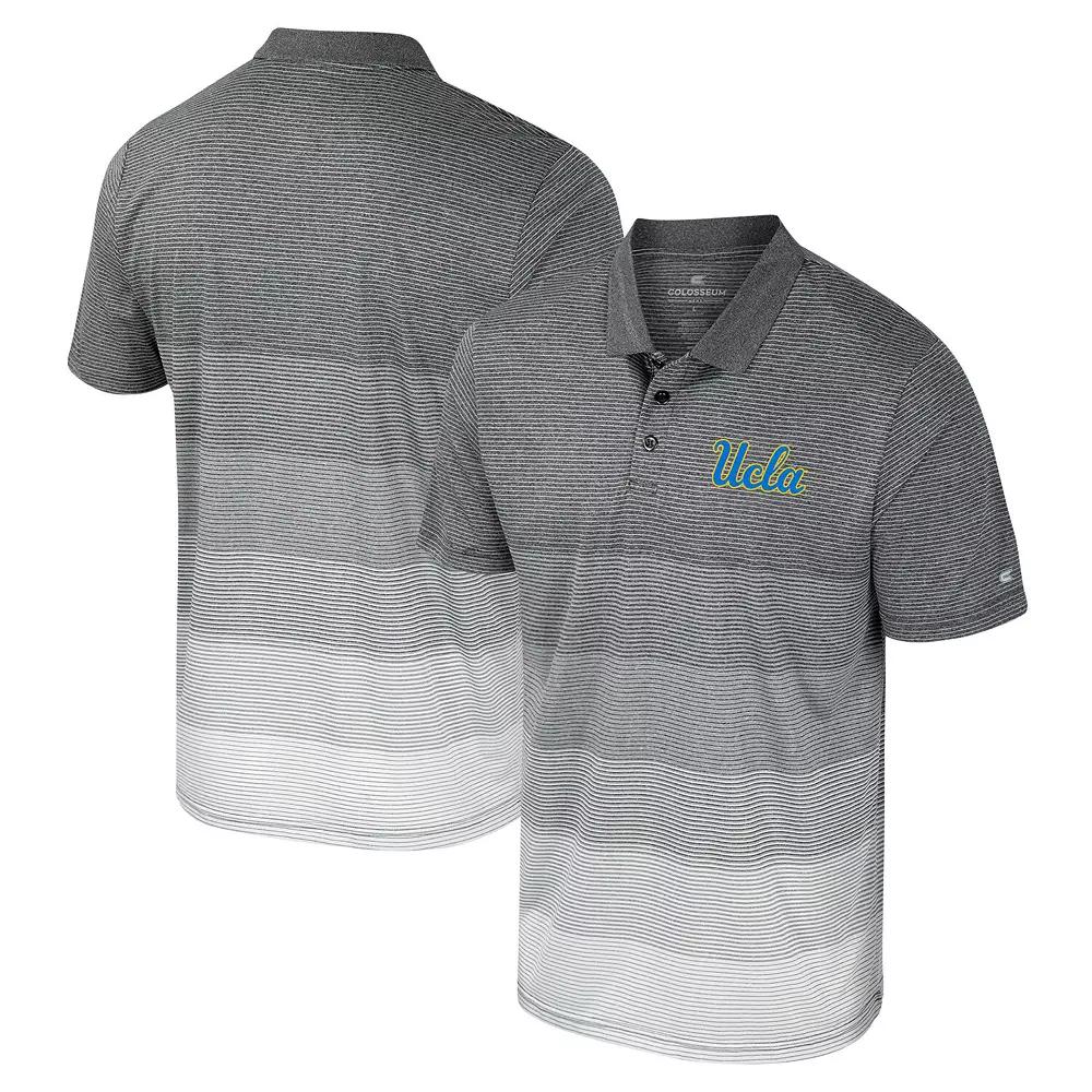 Men's Colosseum Gray UCLA Bruins Striped Mesh Polo, Size: XL, Grey Product Image