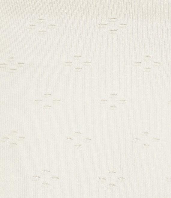 Evolutionary Pointelle Lace Off-The-Shoulder Long Sleeve Top Product Image