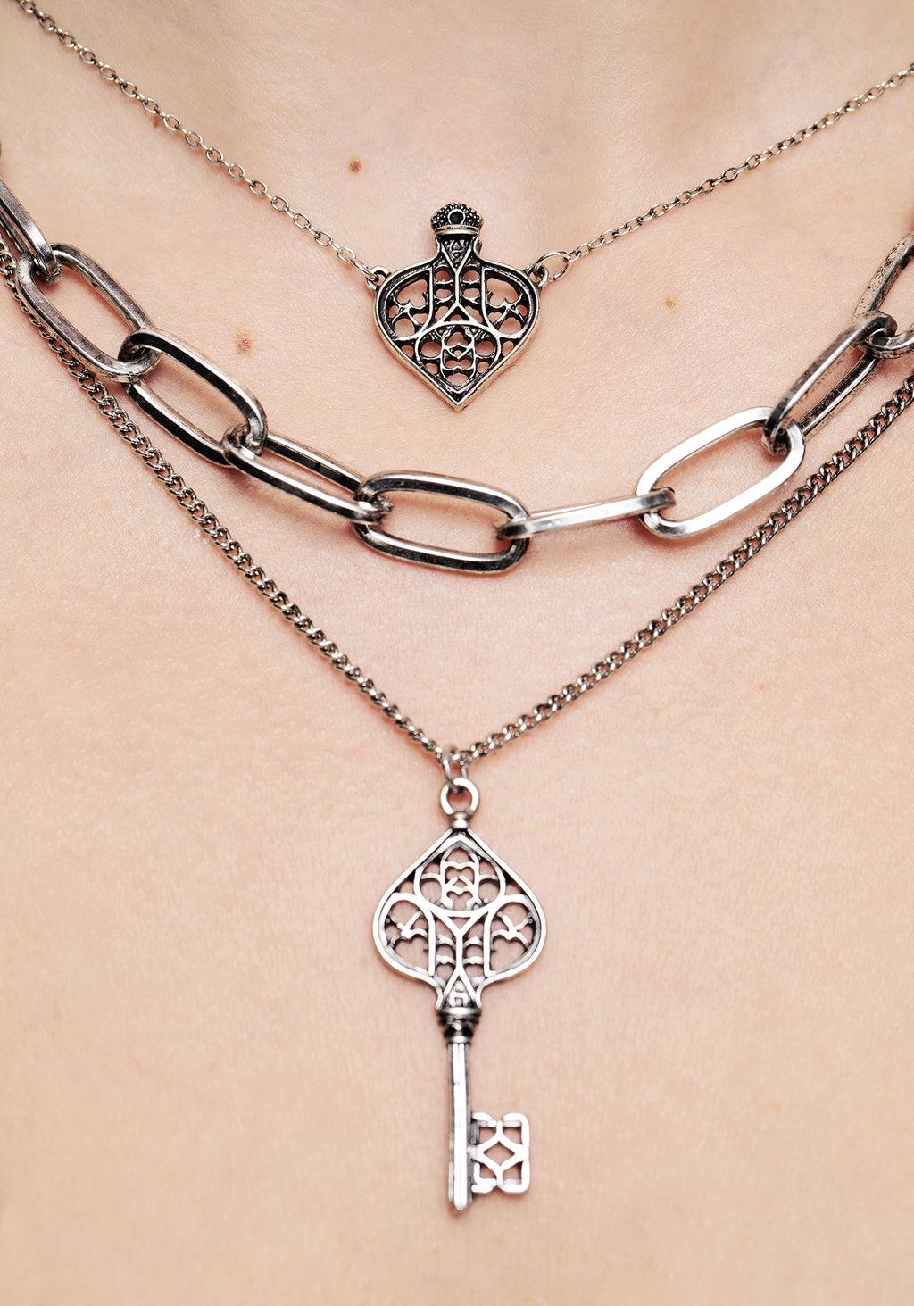 Claustrum Gothic Key Layered Necklace Product Image