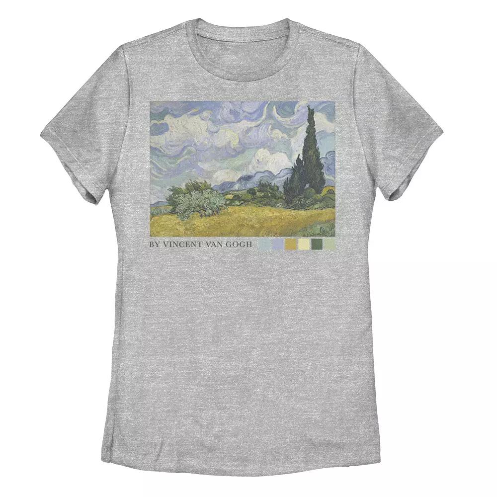 Juniors' Trendy Vincent van Gogh Photoreal Tee, Girl's, Size: Large, Athletic Grey Product Image
